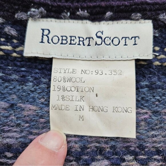 Vintage Robert Scott Vest Women's Medium Snowflake Wool Cotton Silk Knit EUC - Picture 3 of 8